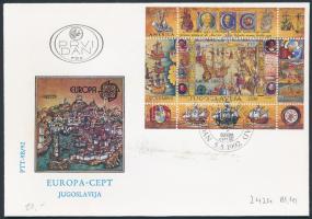 500th anniversary of the discovery of America block FDC, Amerika felfedezésének 500. évfordulója blokk FDC