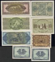 Görögország 1944-1950. 1Dr (2x) + 5Dr + 10Dr + 20Dr T:II+ enyhe saroktörés  + 100Dr + 500Dr + 1000Dr...
