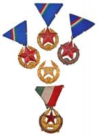 1951. "Közbiztonsági Érem" arany (2x) és bronz fokozata a rendőrség tagjai részére, zománcozott Br kitüntetés mellszalagon + 1957. "Munkás-Paraszt Hatalomért Emlékérem" aranyozott, zománcozott Br kitüntetés mellszalagon T:2