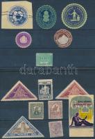 Régi és modern levélzárók, segélybélyegek, pecsétbélyegek, összesen 35 db 4 stecklapon