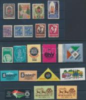 Régi és modern levélzárók, segélybélyegek, pecsétbélyegek, összesen 35 db 4 stecklapon