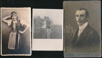cca 1890-1950 Vegyes portréfotók, csoportképek különböző időszakokból, 6×5 és 14×11 cm közötti méretekben