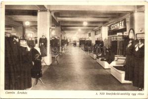 Budapest VIII. Corvin Áruház, Női konfekció-osztály egy része, belső (fa)