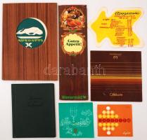 Különféle külföldi étlapok: 1 db osztrák, 1 db bolgár, 1 db román, 1 db lengyel, 1 db 2 db szovjet, ...