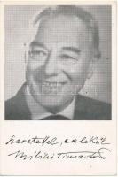 Bilicsi Tivadar (1901-1981) színész, táncos komikus saját kézzel írt sorai az őt ábrázoló kép hátold...