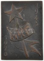 1970. "MKP Magyar Kommunista Párt 1945-1970" egyoldalas fém plakett (144x103mm) T:2