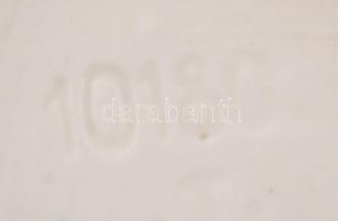 Szecessziós nagy kaspó, kézzel festett mázas fajansz, formaszámmal, apró csorbával az alján, m:25 cm...