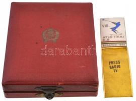 1955. "Magyar Népköztársaság Bajnoka / OTSB Jégkorong" kitüntetés mellszalagon, eredeti dí...