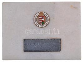 1942. "Magyar Országos Torna Szövetség 1885 - Debrecen-Budapest 1942. XI. 8." zománcozott jelvény márvány alapon (95x70mm) T:2