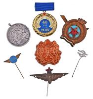 ~1950-1970. 7db klf vasutas, tűzoltó és Ibusz jelvény T:2