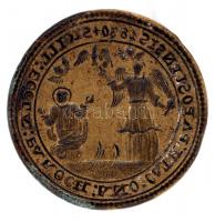 Katolikus egyházi pecsétnyomó rézből, h: 6 cm