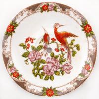 MZ három szintes süteménykínáló, matricás, jelzett, hibátlan, réz szerelékkel, eredeti dobozzal, m:3...