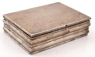 1949 "Kiváló elvtársi munkádért szeretettel" feliratú ezüst(Ag) cigarettás doboz, fa betéttel, jelzett, br: 327 g