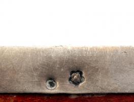 1949 "Kiváló elvtársi munkádért szeretettel" feliratú ezüst(Ag) cigarettás doboz, fa betét...