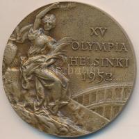 Finnország 1952. "XV. nyári olimpiai játékok Helsinki" Br emlékérem (49,5mm) T:2 Finnland 1952. "XV Olympia Helsinki 1952" Br medallion (49,5mm) C:XF