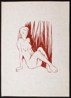 Molnár Dénes (1947-2000): Aktok, album, 8 db fametszettel, sorszámozott: 129/200, jelzett,  42x30 cm