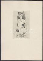 Nagy Arisztid (1924-1974): Ex libris, rézkarc, papír, jelzett a dúcon, 9×5,5 cm