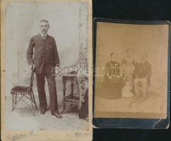 cca 1870-1900 Zacskónyi régi keményhátú fotó, 10x6 és 21x13 cm közötti méretekben
