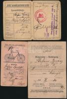 1917-1921 Vegyes okmányok: "Marta" automobil gyár katonai vezetője igazolójegy, Kerékpár adó nyugta, Elismervény, 3db