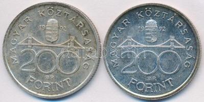 1992. 200Ft Ag "MNB" (2x) T:2,2-