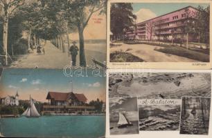 28 db RÉGI magyar városképes lap, vegyes minőség; Balaton és környéke / 28 old Hungarian town-view postcards, mixed quality; Balaton and its surrondings