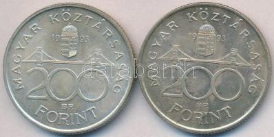 1993. 200Ft Ag "MNB" (2x) T:2,2-