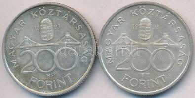 1993. 200Ft Ag "MNB" (2x) T:2,2-