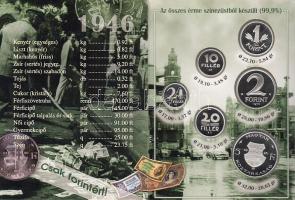 1946. 2f,10f,20f,1Ft,2Ft,5Ft Ag utánveretei szettben T:PP RR!!