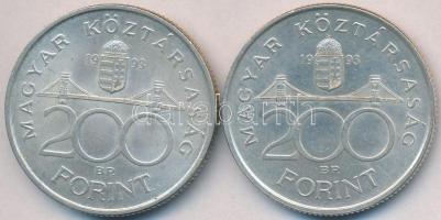 1993. 200Ft Ag "MNB" (2x) T:2,2-