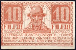 Temesvár 1919. 10f csak román nyelven mindkét oldalon elcsúszott nyomattal T:I