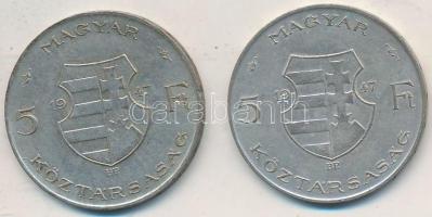 1947. 5Ft Ag "Kossuth" (2x) T:2-,3