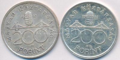 1992. 200Ft Ag "MNB" (2x) T:2,2-