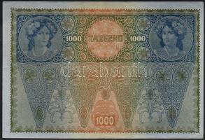 Ausztria 1902. 1000K vízszintes piros "Deutschösterreich" bélyegzővel T:I-