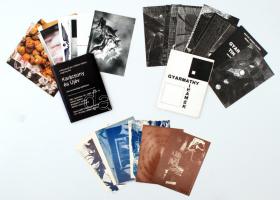 cca 1980-85 Vegyes művészlapok, 3 csomag: Gyarmathy Tihamér, Karácsony és Újév, Művésztelep, Sopron (jelzettek), 15x11cm