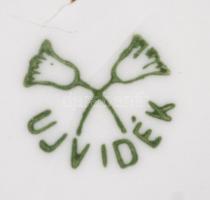 Virágmintás Újvidéki porcelán bögre, matricás, jelzett, d: 8 cm + Virágmintás német porcelán bögre, ...