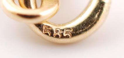 Arany medál: virág, Au., 0,4gr, 14K,jelzett/Gold medal: flower, Au 0,4gr, marked