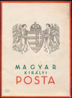 cca 1920-1940 Magyar Királyi Posta dísztávirat, benne névnapi üdvözlettel, színes illusztrációval