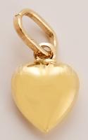 Arany medál: szív, Au., 0,5gr,14K, jelzett/Gold medal: heart, Au 0,5gr, marked