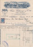 1912 Pozsony, Franz Kühmayer&Comp. díszes fejléces számlája okmánybélyeggel