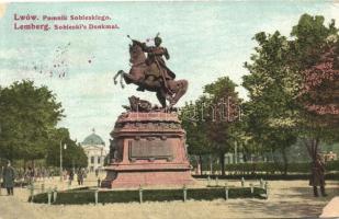 Lviv, Lwów, Lemberg; Pomnik Sobieskiego / statue (EB)