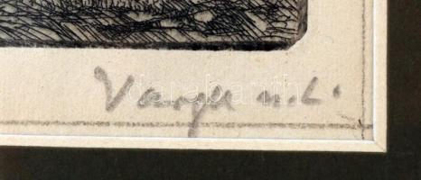 Varga Nándor Lajos (1895-1978): Tanya. Rézkarc, papír, jelzett, üvegezett keretben, 10×14 cm