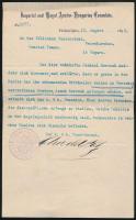 1895 Philadelphia, A Királyi Magyar Osztrák-Magyar Konzulátus levele a császári és királyi alkonzul aláírásával