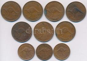 Ausztrália 1943-1954. 1/2p-1p (10x) T:2,2- Austrialia 1943-1954. 1/2 Penny - 1 Penny (10x) C:XF,VF