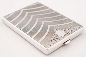 Díszes, ezüst cigarettatárca, Ag., 96gr.,jelzett, 11,x7,5cm/ Ornate, silver cigarette case, Ag., 96gr., marked
