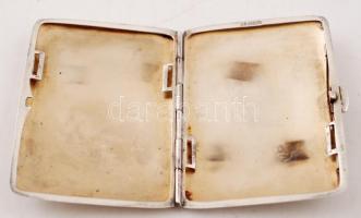 Ezüst cigarettatárca, Ag., 54gr.,jelzett, 6,5x9cm/ Ornate, silver cigarette case, Ag., 54gr., marked