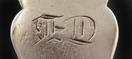 Monogramos ezüst kanál, Ag., 28gr.,jelzett,15cm / 
Monogrammed silver spoon, Ag., 28gr., Signed, 15...