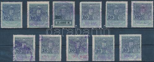 11 db Rendőri ellenőrzési díjjegy bélyeg