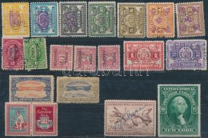 16 klf USA okmánybélyeg + 4 klf levélzáró