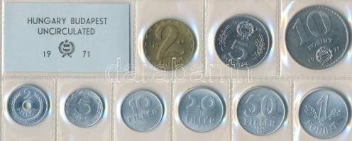 1971. 2f-10Ft 9db klf érmés forgalmi sor fóliatokban T:1