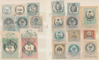 19 db magyar, dombornyomású, régi okmánybélyeg